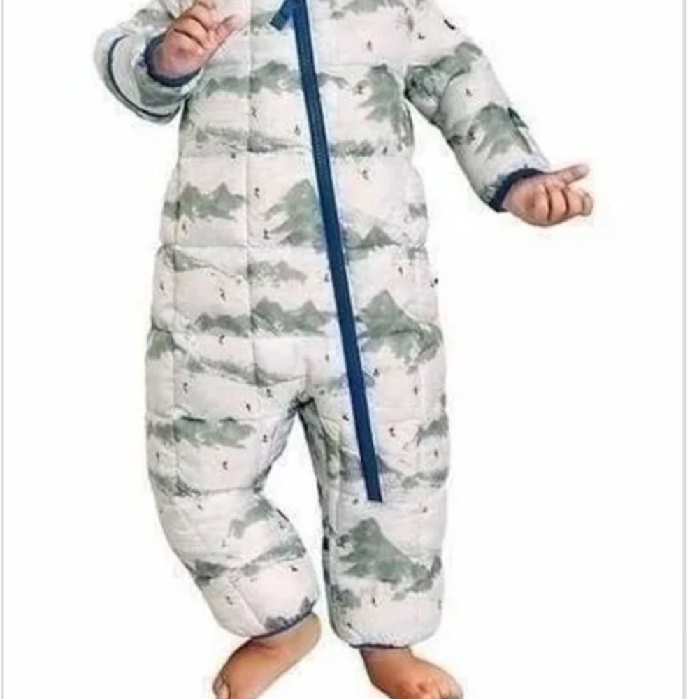 Baby Snowsuit with Blue Zipper